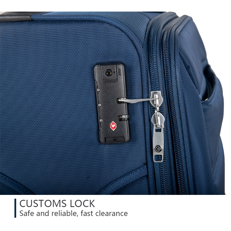 CHUBONT LB-16103  Large Checked Luggage with 360° Spinner Wheels, Oxford Fabric Suitcase with TSA Lock & Telescopic Handle for Women/Men, Carry-On Approved (Black),CHUBONT Large Checked Luggage with 360° Spinner Wheels - Black