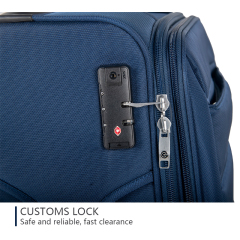 CHUBONT LB-16103  Large Checked Luggage with 360° Spinner Wheels, Oxford Fabric Suitcase with TSA Lock & Telescopic Handle for Women/Men, Carry-On Approved (Black),CHUBONT Large Checked Luggage with 360° Spinner Wheels - Black