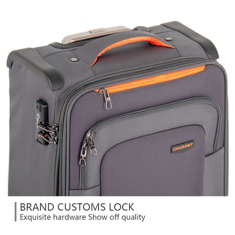 Spinner wheel base and telescopic handle detail on the CHUBONT LB-101157 suitcase