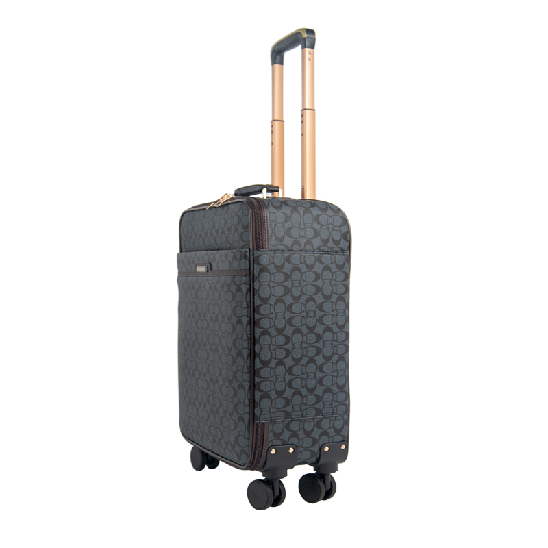 CHUBONT LB-101136 Large PU Suitcase – Durable Retro Geometric Design Spinner Luggage for Men with High Capacity,Retro Spinner Luggage – Durable PU Suitcase for Men with High Capacity