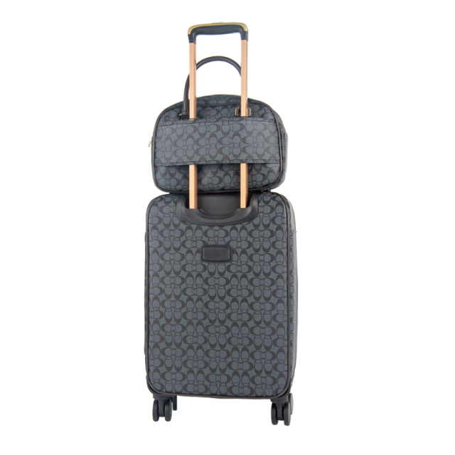 CHUBONT LB-101136 Large PU Suitcase – Durable Retro Geometric Design Spinner Luggage for Men with High Capacity,Retro Spinner Luggage – Durable PU Suitcase for Men with High Capacity