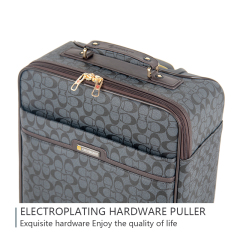 CHUBONT LB-101136 Large PU Suitcase – Durable Retro Geometric Design Spinner Luggage for Men with High Capacity,Retro Spinner Luggage – Durable PU Suitcase for Men with High Capacity