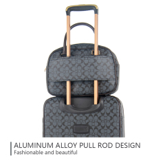 CHUBONT LB-101136 Large PU Suitcase – Durable Retro Geometric Design Spinner Luggage for Men with High Capacity,Retro Spinner Luggage – Durable PU Suitcase for Men with High Capacity