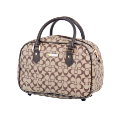 CHUBONT LB-101136 Large PU Suitcase – Durable Retro Geometric Design Spinner Luggage for Men with High Capacity,Retro Spinner Luggage – Durable PU Suitcase for Men with High Capacity