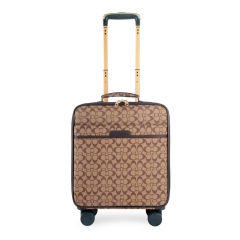 CHUBONT LB-101136 Large PU Suitcase – Durable Retro Geometric Design Spinner Luggage for Men with High Capacity,Retro Spinner Luggage – Durable PU Suitcase for Men with High Capacity