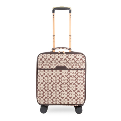 CHUBONT LB-101136 Large PU Suitcase – Durable Retro Geometric Design Spinner Luggage for Men with High Capacity,Retro Spinner Luggage – Durable PU Suitcase for Men with High Capacity