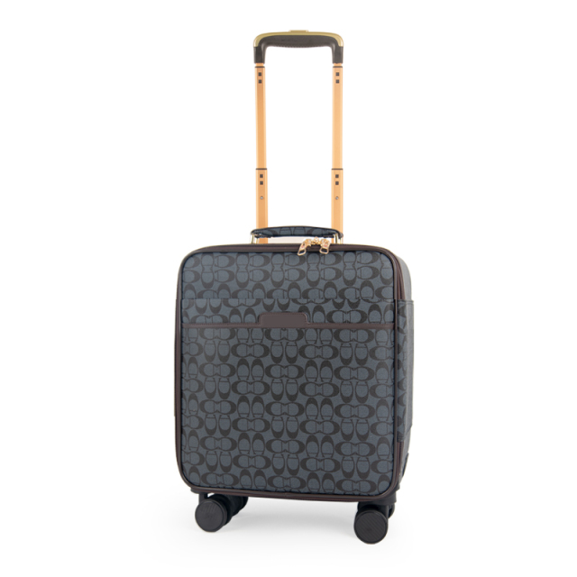 CHUBONT LB-101136 Large PU Suitcase – Durable Retro Geometric Design Spinner Luggage for Men with High Capacity,Retro Spinner Luggage – Durable PU Suitcase for Men with High Capacity