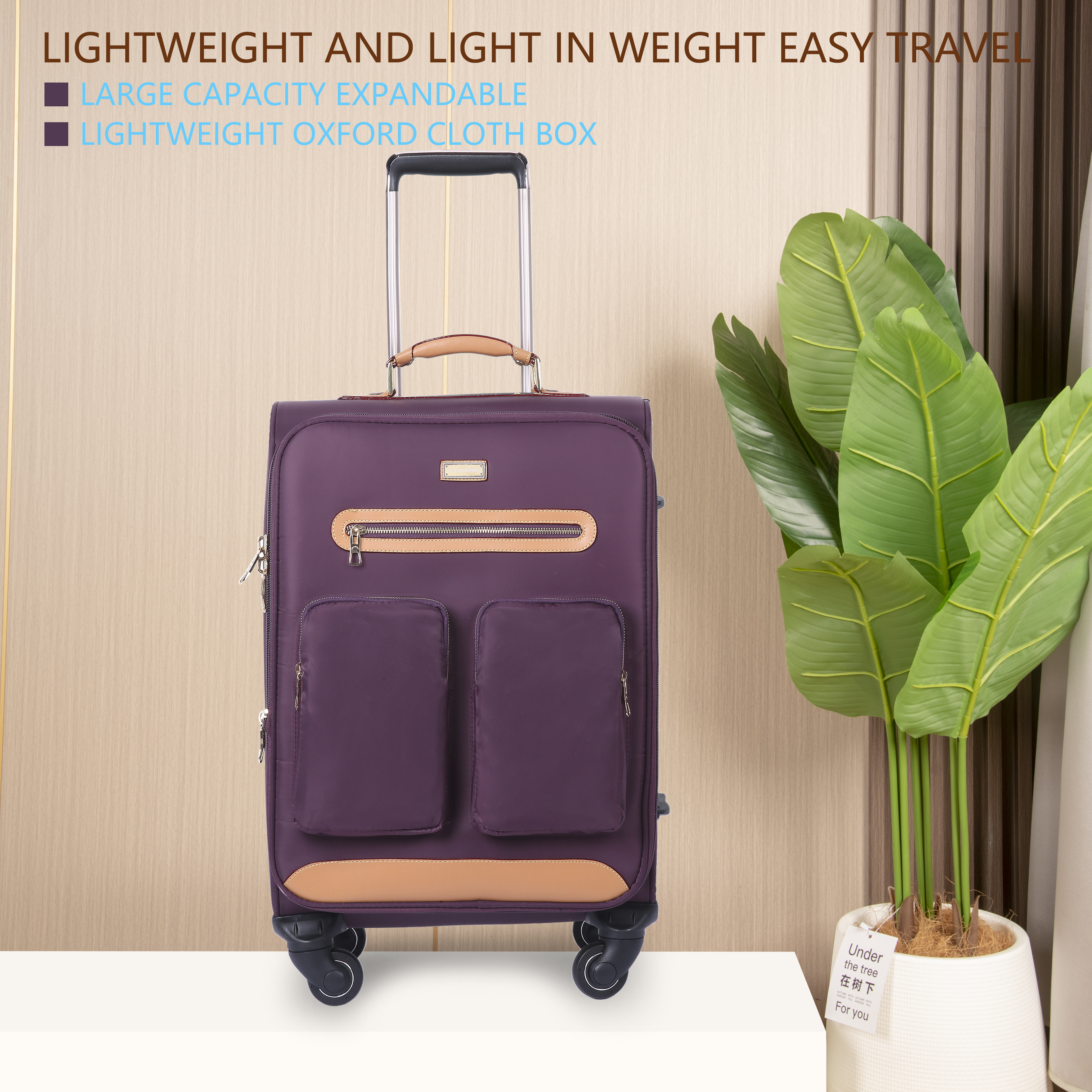 CHUBONT LB-101390 20" Oxford Fabric Spinner Luggage – Large Capacity Carry-On Suitcase for Men & Women with 360° Wheels​,CHUBONT LB-101390 - Wholesale Spinner Luggage 20" Oxford