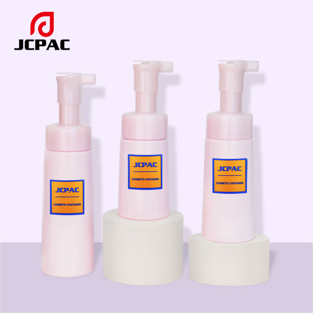 Customizable 100ml 150ml 200ml Clean PET Mousse Foam Bottle Matte Conical Bottle Cosmetic Packaging Foam Bottle