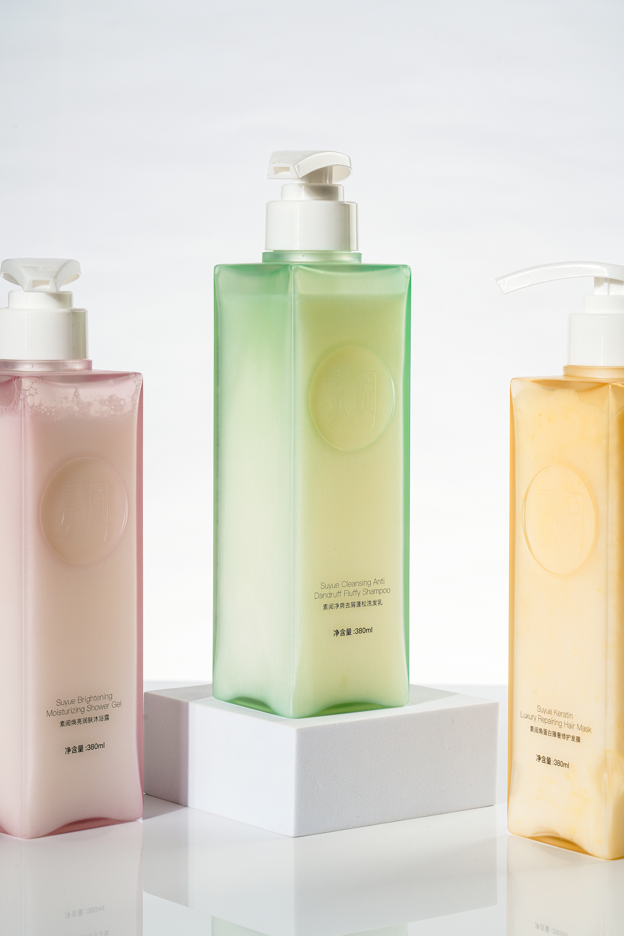 Empty 400ml Flat PETG Bottle for Hair Shampoo