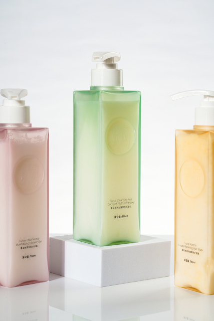 Empty 400ml Flat PETG Bottle for Hair Shampoo