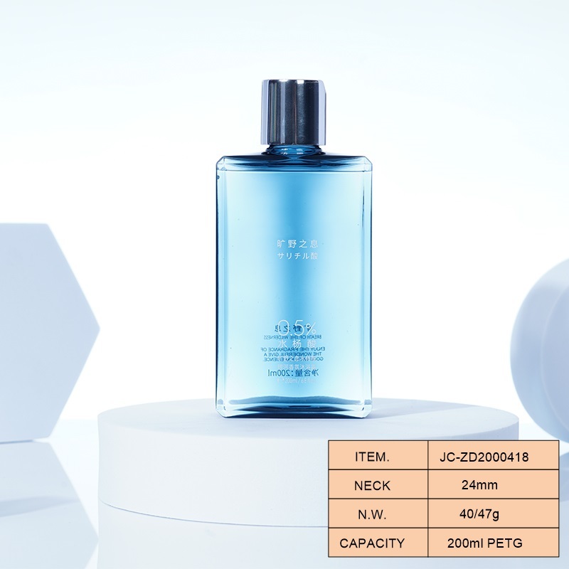 Custom Deisgn Empty 200ml  PETG Bottle for Shower Gel , China Cosmetic Bottle Packaging Factory, 200ml PETG Plastic Bottle with Disc Top Cap