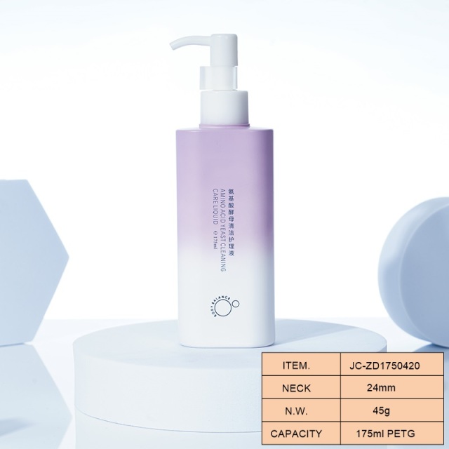 New Design Empty Flat 175ml PETG Bottle for Bodya Peeling , China Cosmetic Bottle with Lotion Pump Packaging Factory,