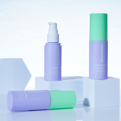 Customized 45ml PET emulsion bottle with outer cover.  Chinese Cosmetic bottle Packaging Factory