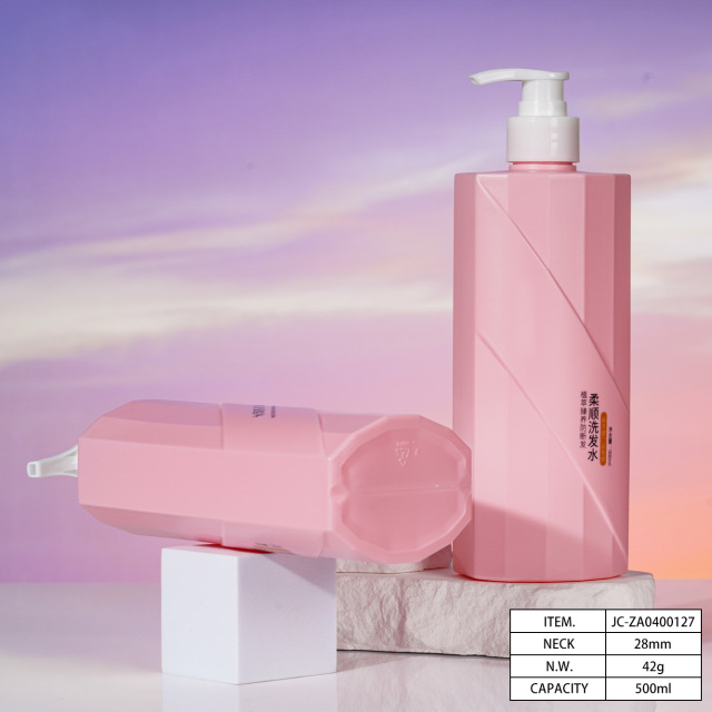 Customized 500ml Prismatic Flat Shoulder Lotion Bottle, Shampoo Packaging, Pet Care Packaging, China Cosmetics Bottle Packaging Factory