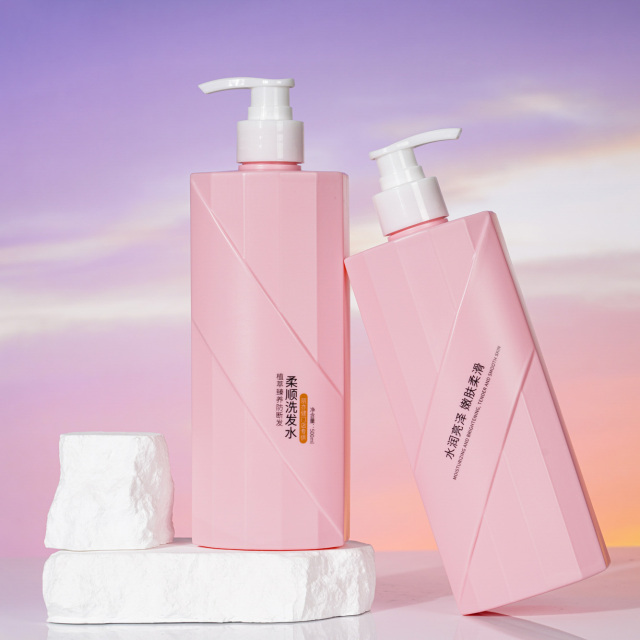 Customized 500ml Prismatic Flat Shoulder Lotion Bottle, Shampoo Packaging, Pet Care Packaging, China Cosmetics Bottle Packaging Factory