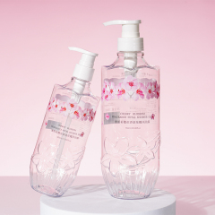 Customized 430ml 600ml Lotion Bottles, Petal Fragrance Bath Gel Packaging, Personal Care Packaging, Pet Care Packaging, China Cosmetics Bottle Packaging Factory