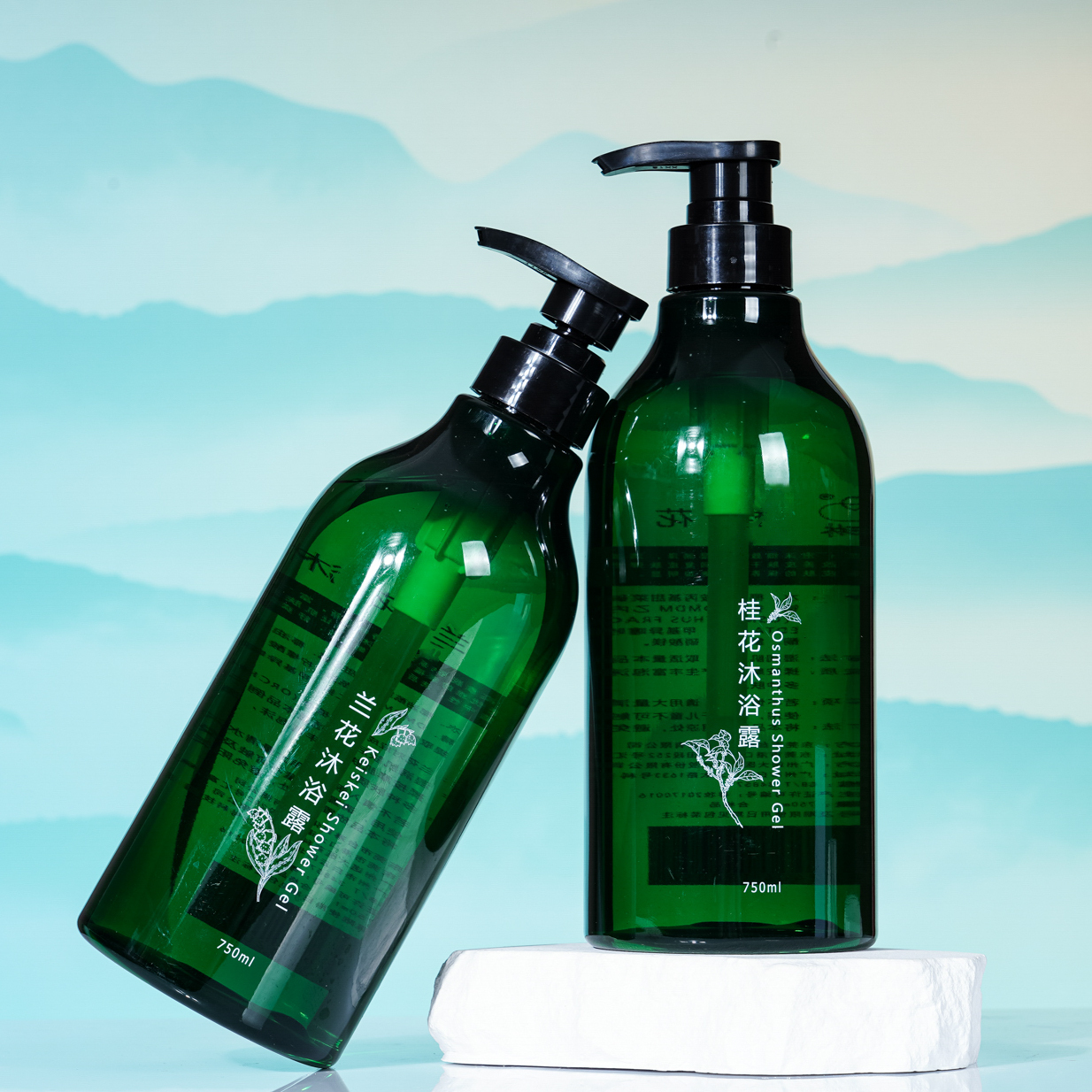 Customized 750ml Lotion Bottle, Bath Gel Packaging, Shampoo Packaging, Pet Care Packaging, China Cosmetics Bottle Packaging Factory
