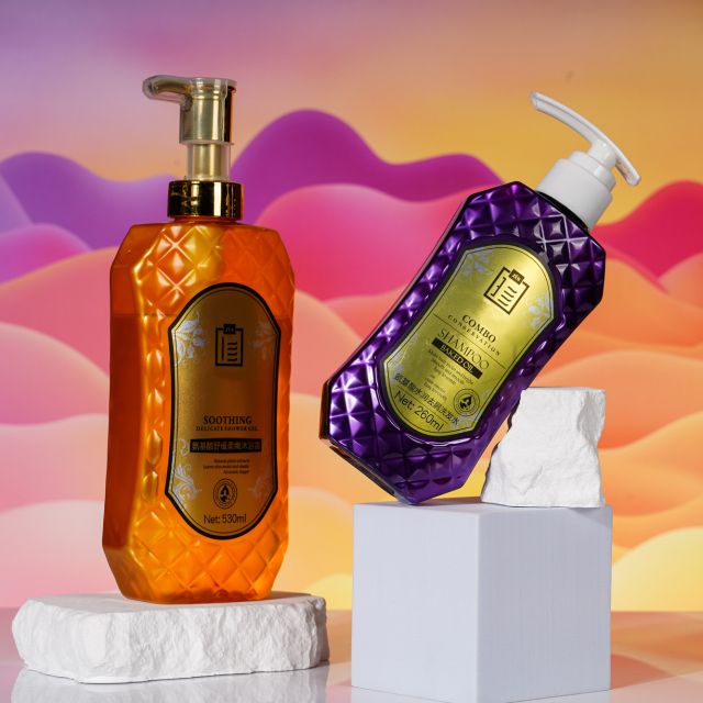 Customized 280ml 530ml 750ml Lotion Bottle, High-Grade Transparent Vertical Line Empty Bottle, High-Grade Bath Product Packaging Suitable For Family Hotels, China Cosmetics Bottle Packaging Factory