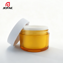 Customized 50g Round Double-Layered Wall Cosmetic Double-Layered Packaging Moisturizing Cream Jar for Skin Care Cream Lotion Plastic Cosmetic Jar