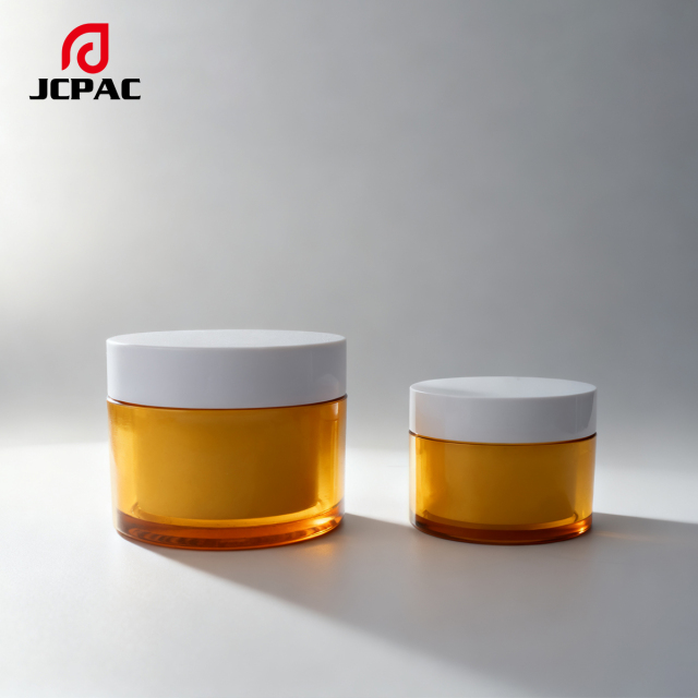 Customized 50g Round Double-Layered Wall Cosmetic Double-Layered Packaging Moisturizing Cream Jar for Skin Care Cream Lotion Plastic Cosmetic Jar