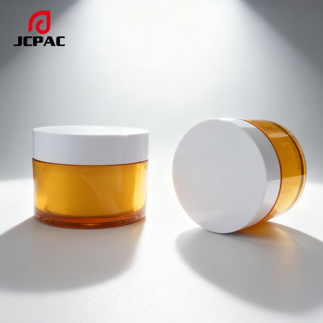 Customized 50g Round Double-Layered Wall Cosmetic Double-Layered Packaging Moisturizing Cream Jar for Skin Care Cream Lotion Plastic Cosmetic Jar