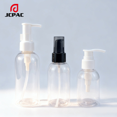 Wholesale Custom-Made Transparent 80ml, 100ml, 150ml Round-Shouldered Round-Body Lotion Bottles. Transparent Plastic Shower Gel Bottles, Which Can Be Paired with Lotion Pump Heads and Flip Covers.