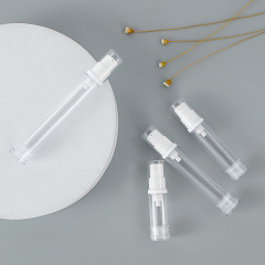 5ml 10ml 15ml Clear Mini Lotion Pump Bottles, Portable Transparent Vacuum Cosmetic Vials for Eye Cream Serum Sample, Custom Logo Travel Packaging Wholesale Container