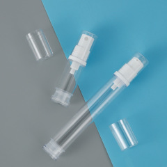 5ml 10ml 15ml Clear Mini Lotion Pump Bottles, Portable Transparent Vacuum Cosmetic Vials for Eye Cream Serum Sample, Custom Logo Travel Packaging Wholesale Container