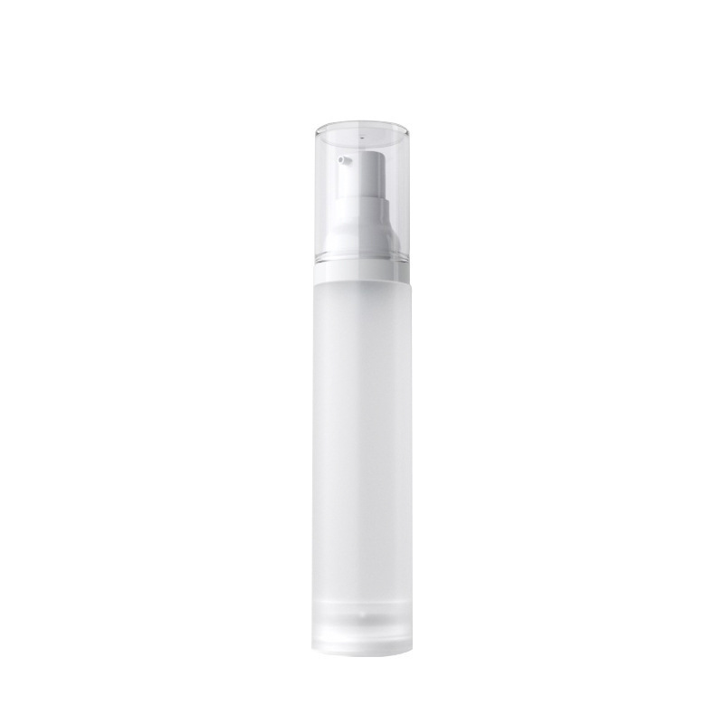 15ml 30ml 50ml Cosmetic Airless Pump Bottles, Transparent Overcap Vacuum Lotion Bottle for Serum Foundation Skincare Liquid, Custom Logo Wholesale Packaging