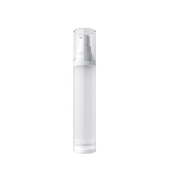 15ml 30ml 50ml Cosmetic Airless Pump Bottles, Transparent Overcap Vacuum Lotion Bottle for Serum Foundation Skincare Liquid, Custom Logo Wholesale Packaging