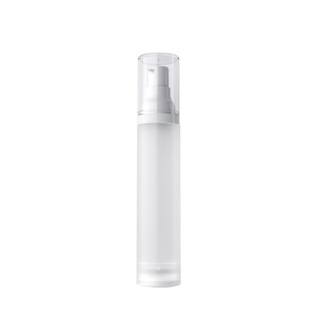 15ml 30ml 50ml Cosmetic Airless Pump Bottles, Transparent Overcap Vacuum Lotion Bottle for Serum Foundation Skincare Liquid, Custom Logo Wholesale Packaging