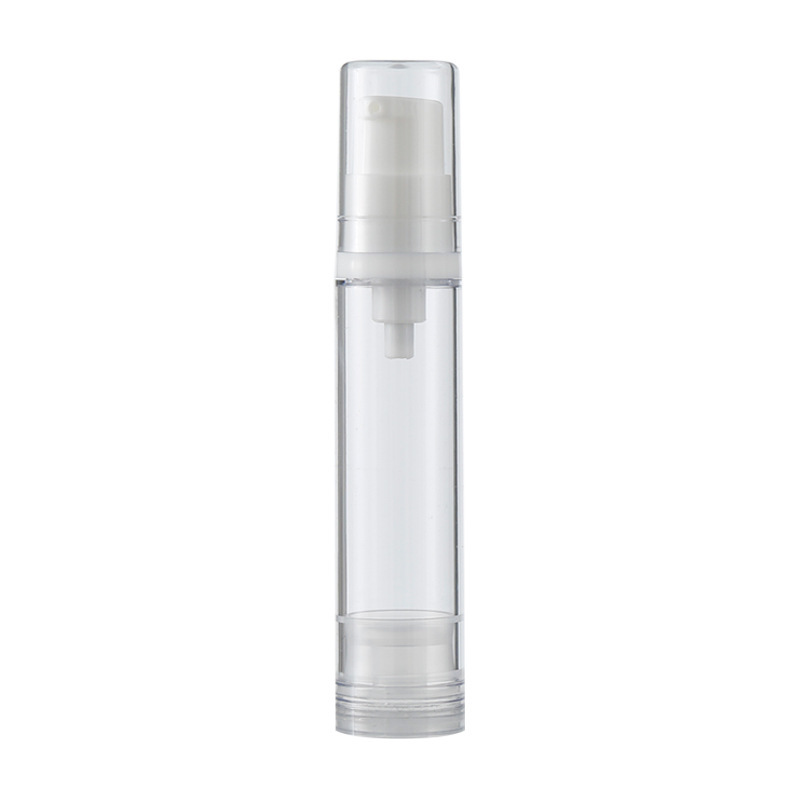 5ml 10ml 15ml Clear Mini Lotion Pump Bottles, Portable Transparent Vacuum Cosmetic Vials for Eye Cream Serum Sample, Custom Logo Travel Packaging Wholesale Container
