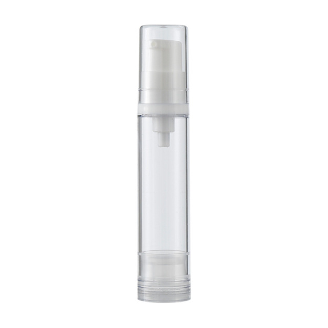 5ml 10ml 15ml Clear Mini Lotion Pump Bottles, Portable Transparent Vacuum Cosmetic Vials for Eye Cream Serum Sample, Custom Logo Travel Packaging Wholesale Container