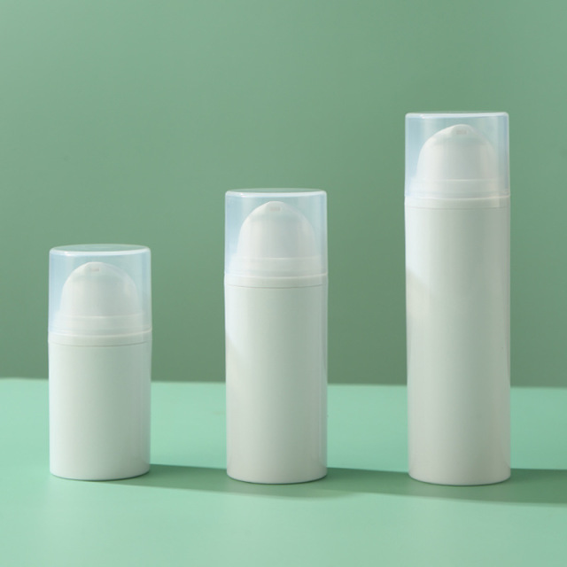 15ml 30ml 50ml White Airless Pump Bottles, Frosted Matte Vacuum Cosmetic Container for Serum Lotion Essence, Custom Logo Skincare Packaging Bulk Wholesale
