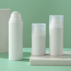 15ml 30ml 50ml White Airless Pump Bottles, Frosted Matte Vacuum Cosmetic Container for Serum Lotion Essence, Custom Logo Skincare Packaging Bulk Wholesale