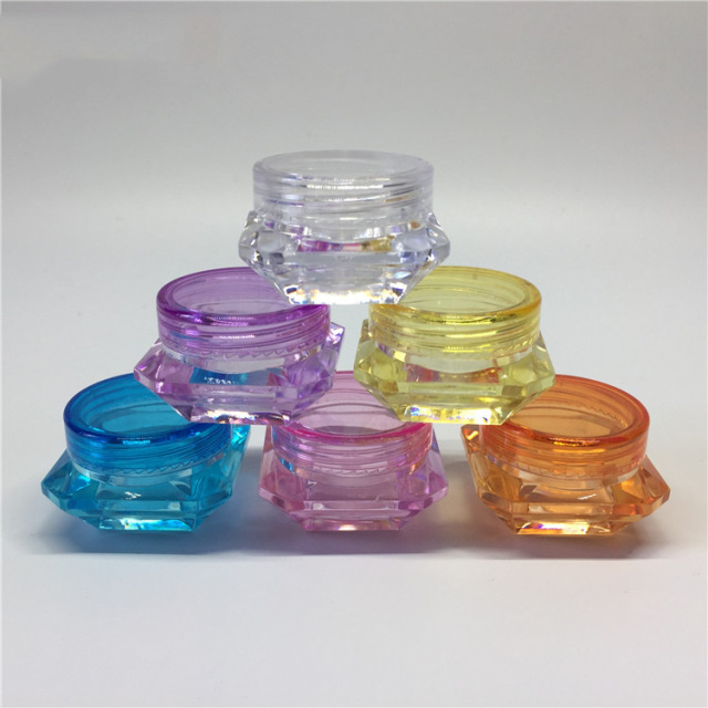 Customized wholesale of 2g, 3g and 5g diamond cream jars, glitter jars, trial sample jars, and portable bag packaging