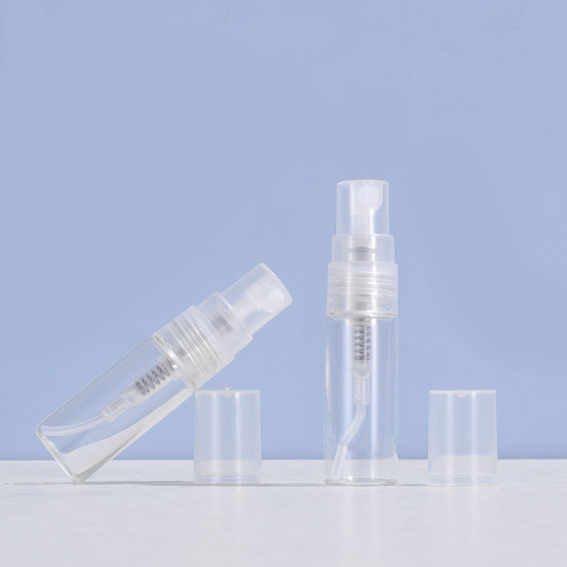 3ml 7ml 10ml Mini Clear Glass Spray Bottles, Portable Fine Mist Perfume Atomizer Vials for Fragrance Sample, Travel Cosmetic Refillable Bottle Custom Logo Wholesale Packaging