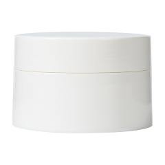30g 50g 100g 120g Shiny White Double Layer Cosmetic Jars, Round Screw Lid Skincare Pots for Face Cream & Sleeping Mask, Custom Color Printing Empty Containers Bulk Supply
