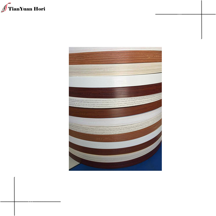 China supplier adhesive veneer stick on edging for wood shelf woodgrain edge strip