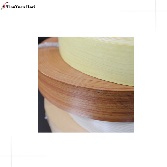 Furniture welt yellow veneer iron on laminate edging woodgrain melamine edge tape