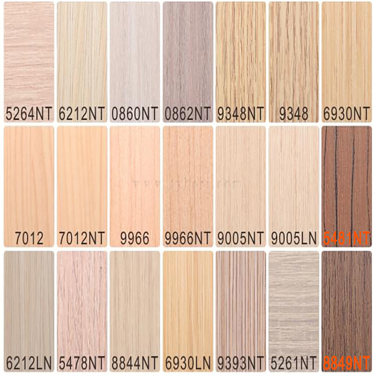 Factory direct sale pvc maple birch iron on edging shelf woodgrain edge strip