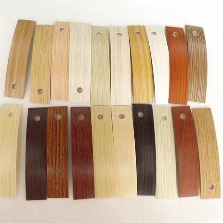 Customized Furniture woodgrain particle board edge protection strip pvc veneer sheets banding