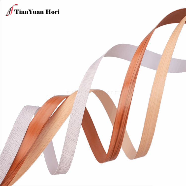 PVC Plastic wood grain thin edge banding strips factory outlet high quality