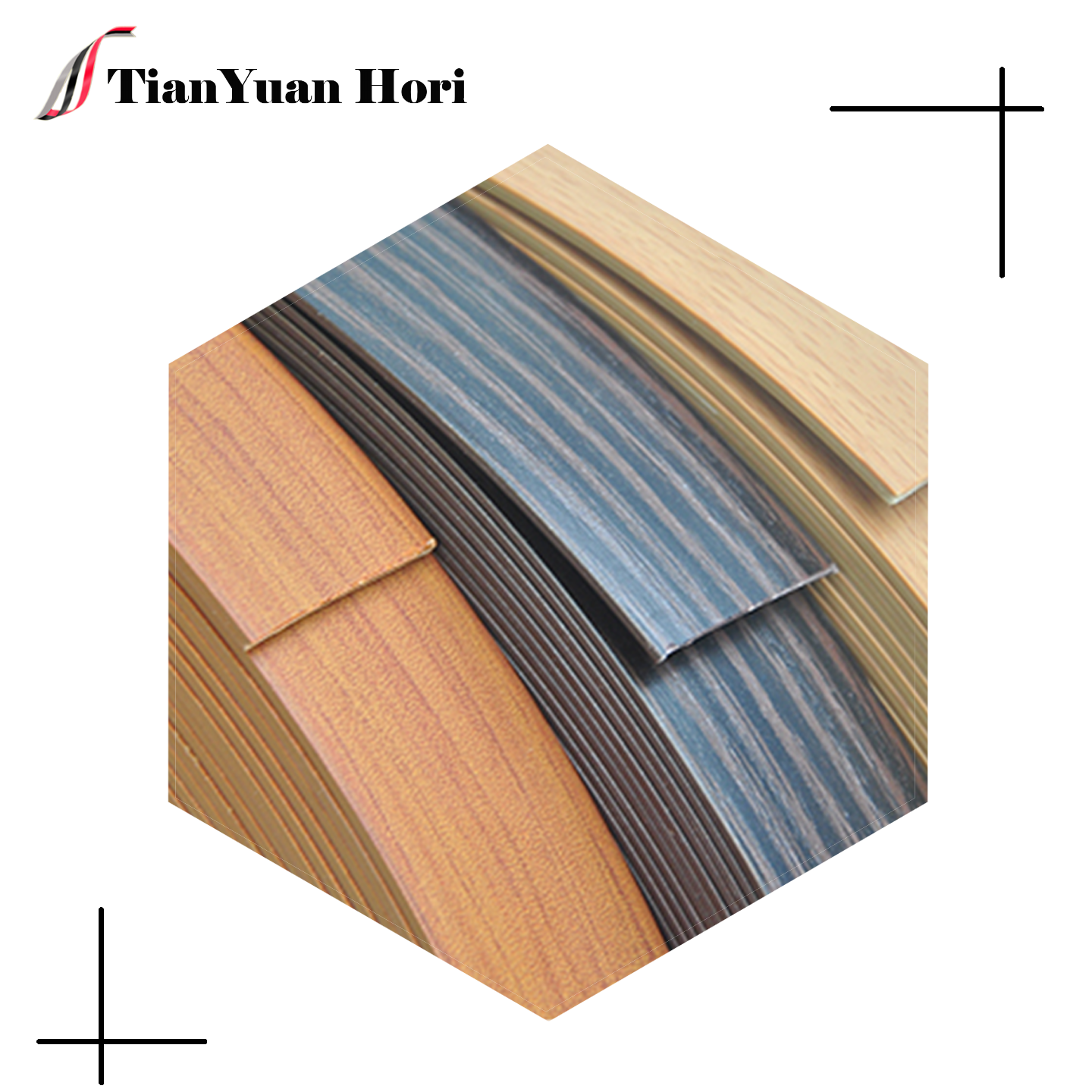 PVC wood grain series edge banding strips decoration material factory outlet plastic furniture easy to use