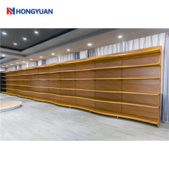 Curved wood grain display rack,Retail Fixtures, Gondola Shelving & LED Lighting | Voxreal Fixture
,Supermarket, Retail Chain Gondola Shelves and LED Lighting Manufacturer. 