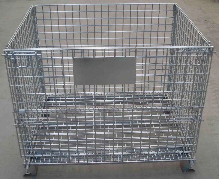 Industry Warehouse Storage Foldable Steel Pallet Baskets Wire Mesh Container,Warehouse Pallet Racking Accessories | Voxreal Fixture,Supermarket, Retail Chain Gondola Shelves and LED Lighting Manufacturer. 