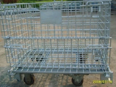 Industry Warehouse Storage Foldable Steel Pallet Baskets Wire Mesh Container,Warehouse Pallet Racking Accessories | Voxreal Fixture,Supermarket, Retail Chain Gondola Shelves and LED Lighting Manufacturer. 