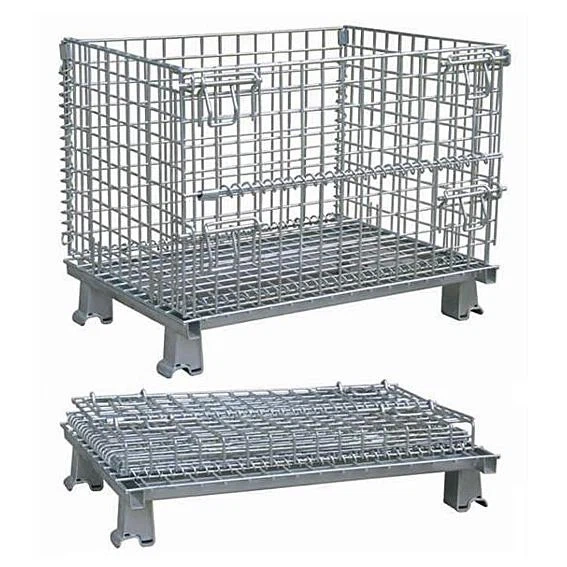 Industry Warehouse Storage Foldable Steel Pallet Baskets Wire Mesh Container,Warehouse Pallet Racking Accessories | Voxreal Fixture,Supermarket, Retail Chain Gondola Shelves and LED Lighting Manufacturer. 