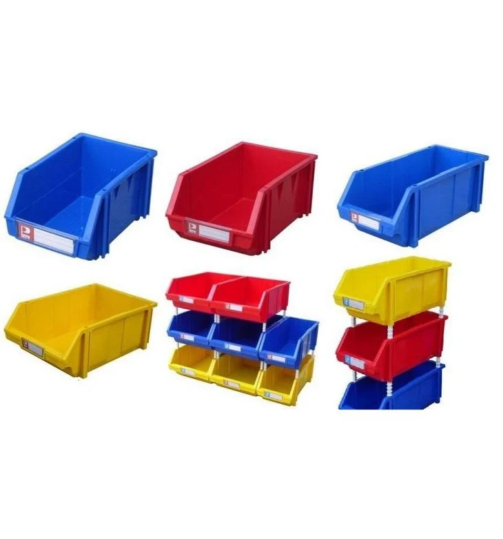 Durable Storage Blue Plastic Bins Containers with Lids for Shelving Use,Warehouse Pallet Racking Accessories | Voxreal Fixture,Supermarket, Retail Chain Gondola Shelves and LED Lighting Manufacturer. 
